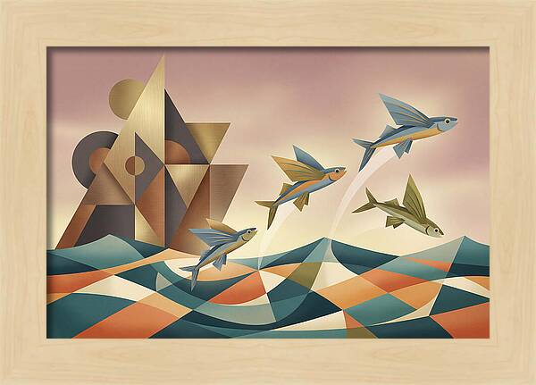 Flying Fish Leaping From Ocean