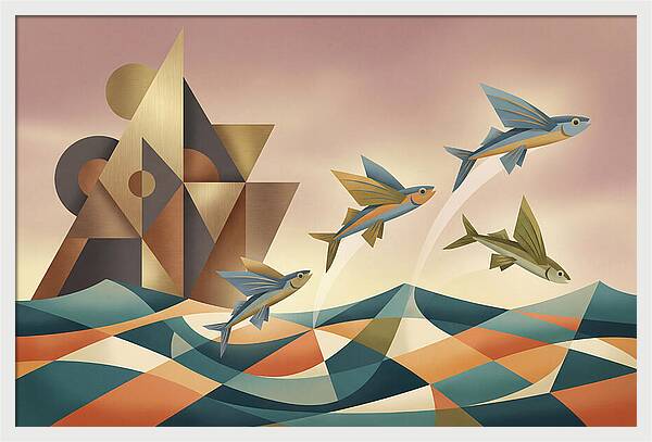 Flying Fish Leaping From Ocean