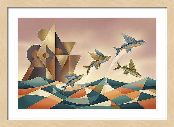 Flying Fish Leaping From Ocean