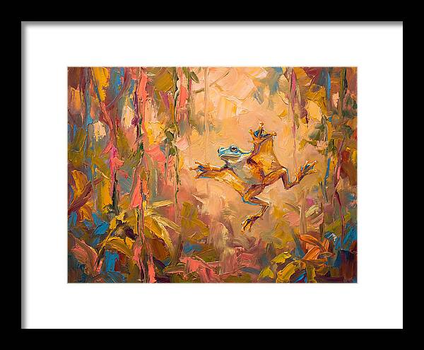 Flying Frog In A Colorful Jungle