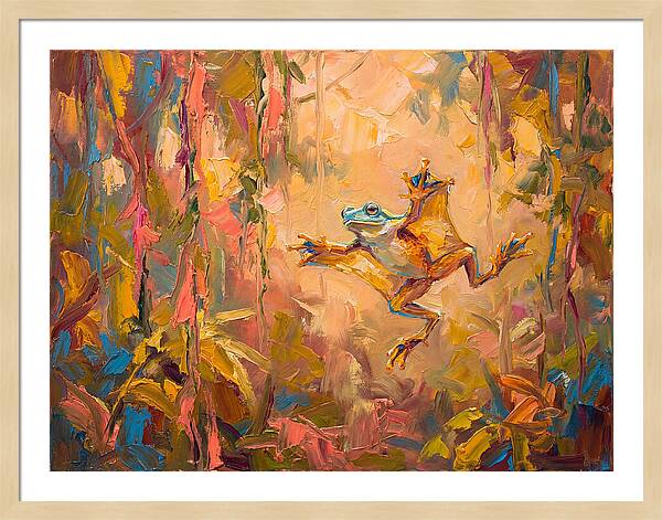 Flying Frog In A Colorful Jungle