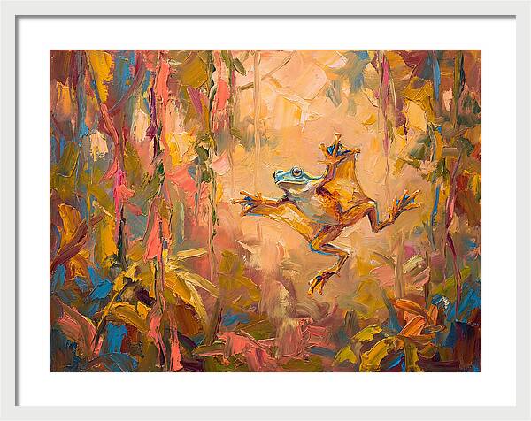 Flying Frog In A Colorful Jungle