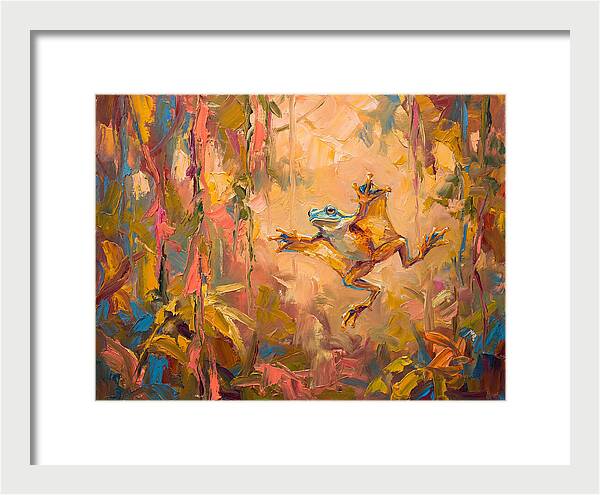 Flying Frog In A Colorful Jungle