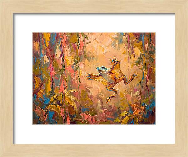 Flying Frog In A Colorful Jungle