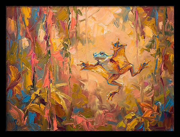 Flying Frog In A Colorful Jungle