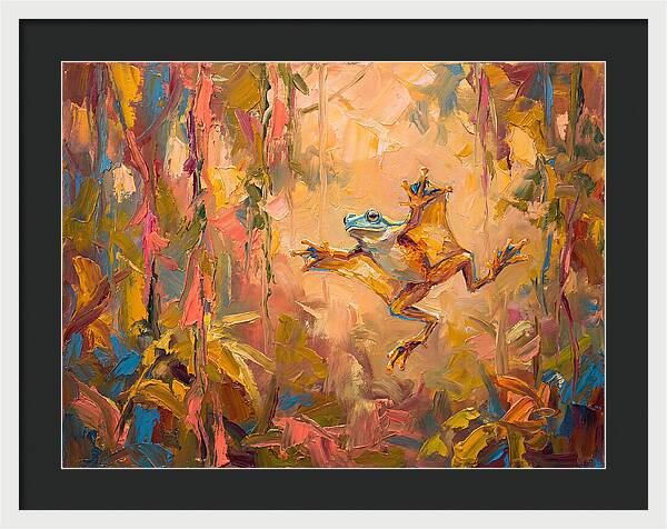 Flying Frog In A Colorful Jungle