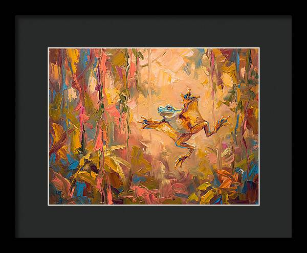 Flying Frog In A Colorful Jungle