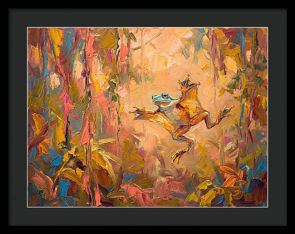Flying Frog In A Colorful Jungle