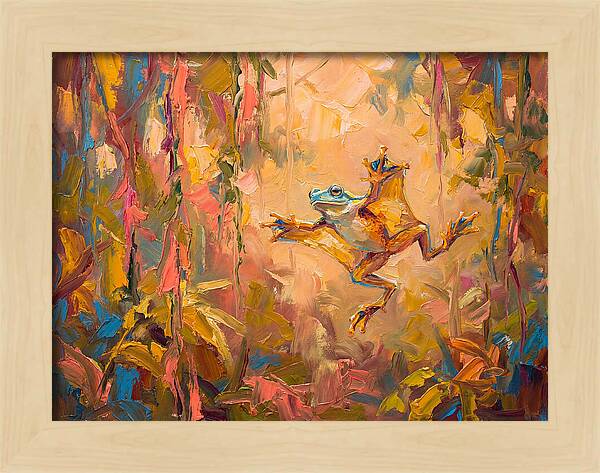 Flying Frog In A Colorful Jungle