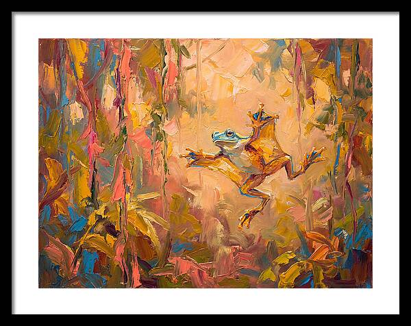 Flying Frog In A Colorful Jungle