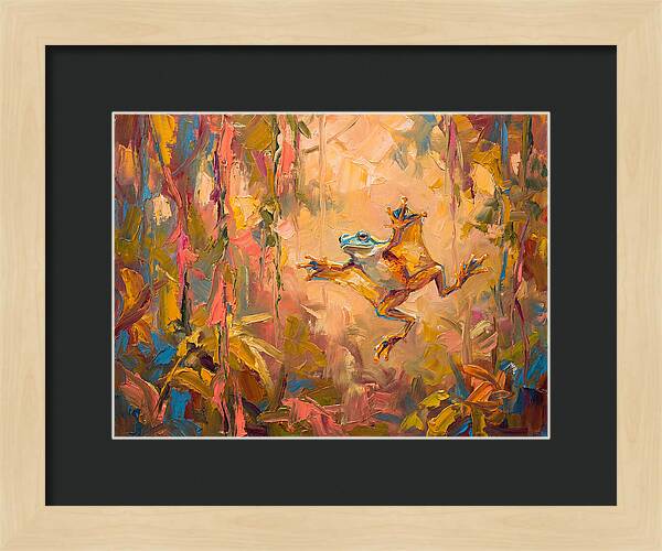 Flying Frog In A Colorful Jungle