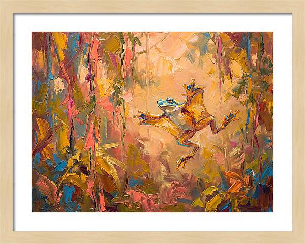 Flying Frog In A Colorful Jungle