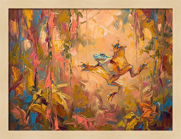 Flying Frog In A Colorful Jungle