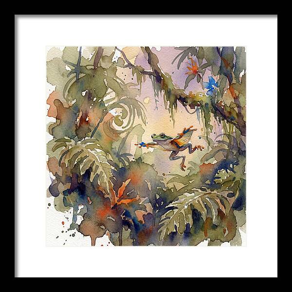 Flying Frog In A Jungle