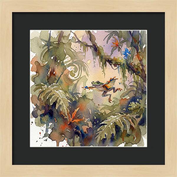 Flying Frog In A Jungle