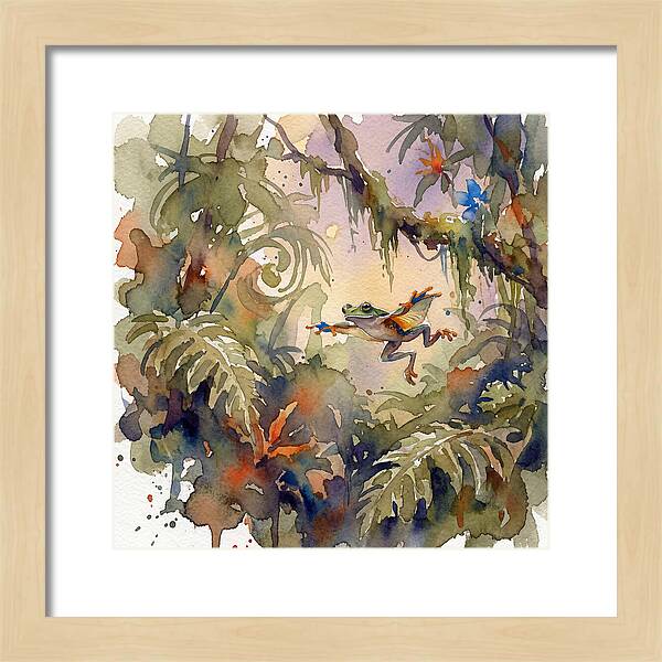 Flying Frog In A Jungle