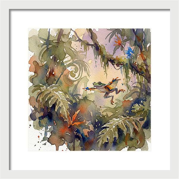 Flying Frog In A Jungle
