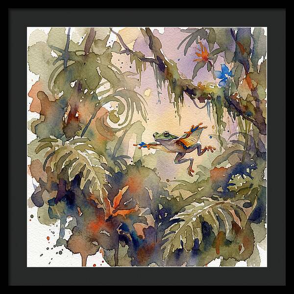 Flying Frog In A Jungle