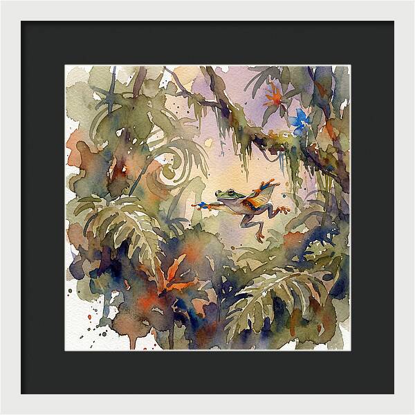 Flying Frog In A Jungle
