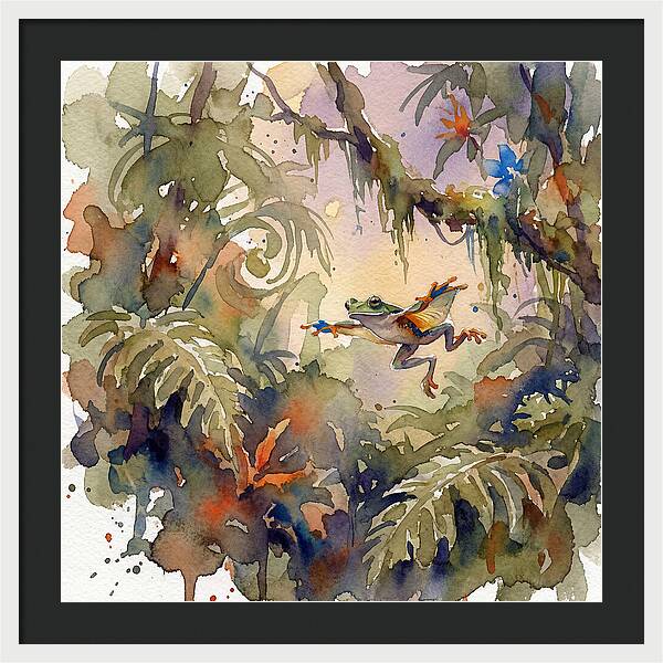 Flying Frog In A Jungle