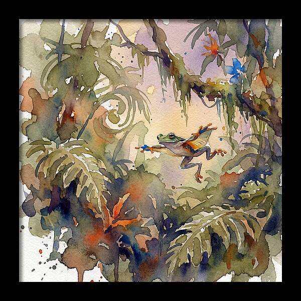 Flying Frog In A Jungle