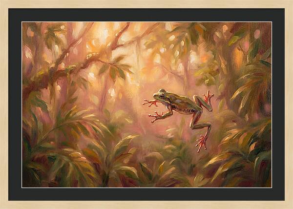 Flying Frog In Jungle