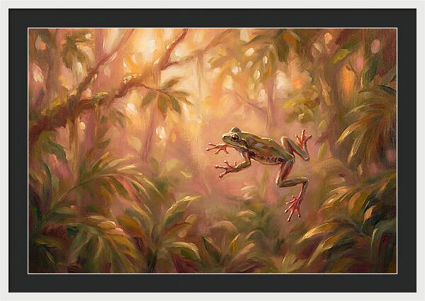 Flying Frog In Jungle