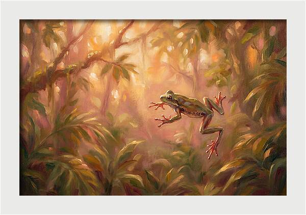 Flying Frog In Jungle