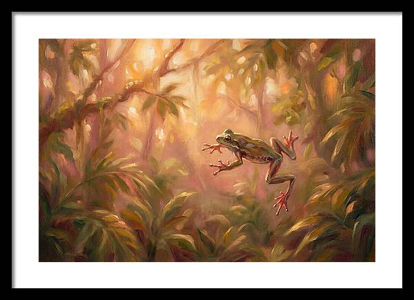 Flying Frog In Jungle