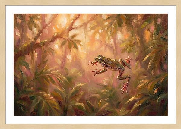 Flying Frog In Jungle
