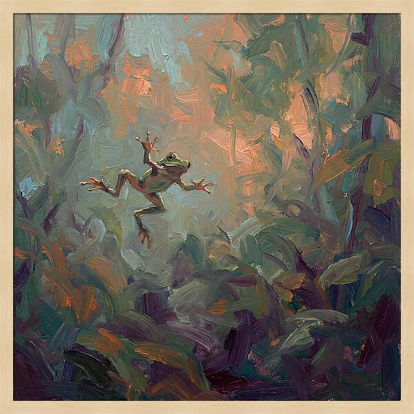 Flying Frog In Motion