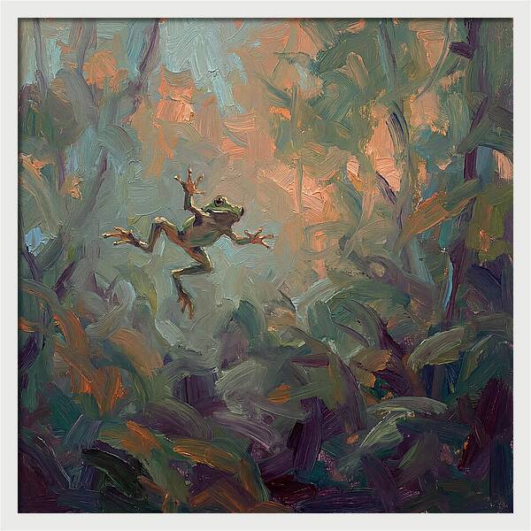 Flying Frog In Motion