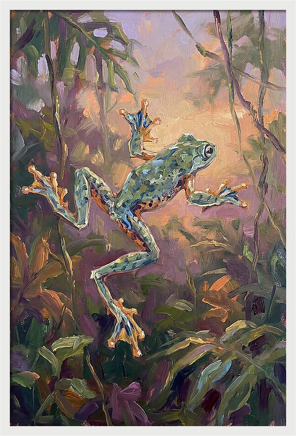 Flying Frog In The Jungle