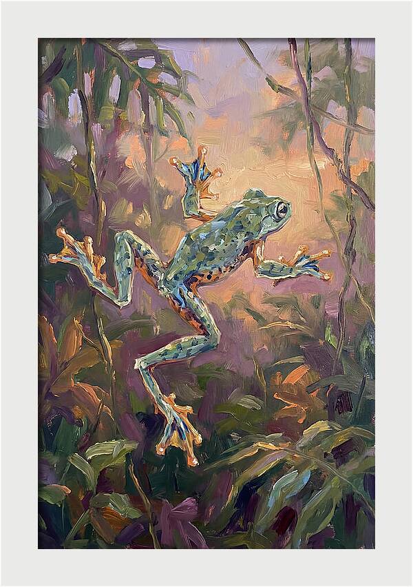 Flying Frog In The Jungle