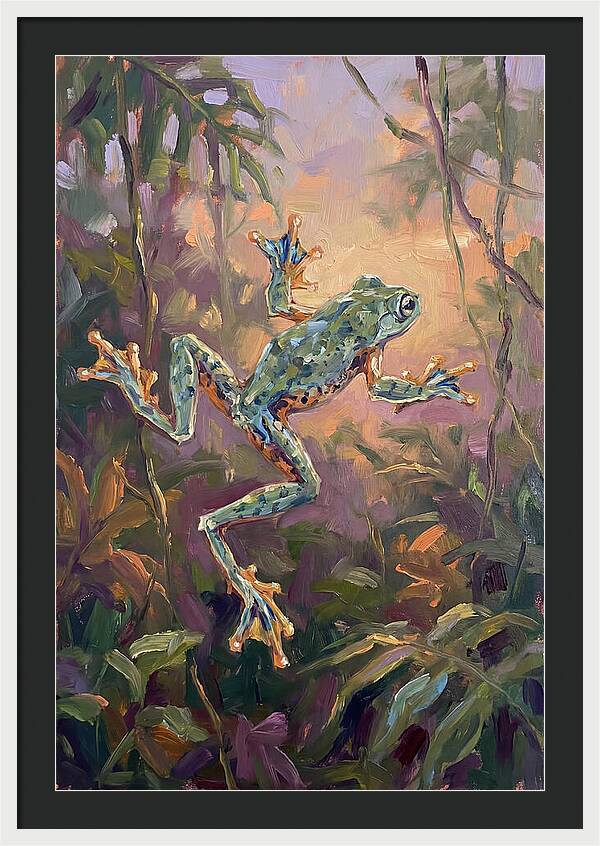 Flying Frog In The Jungle