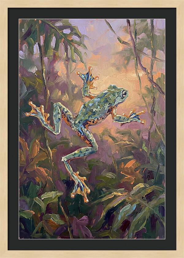 Flying Frog In The Jungle