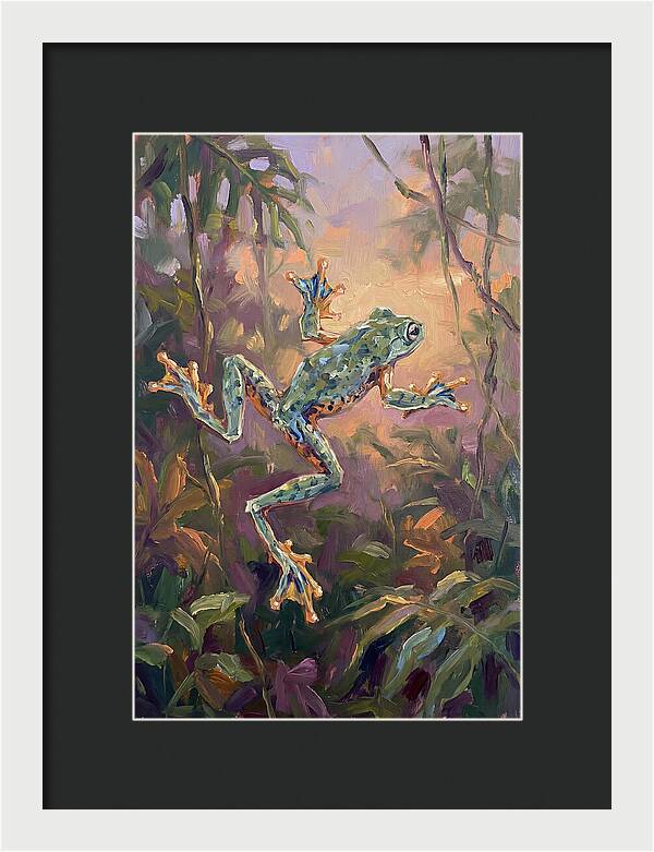 Flying Frog In The Jungle
