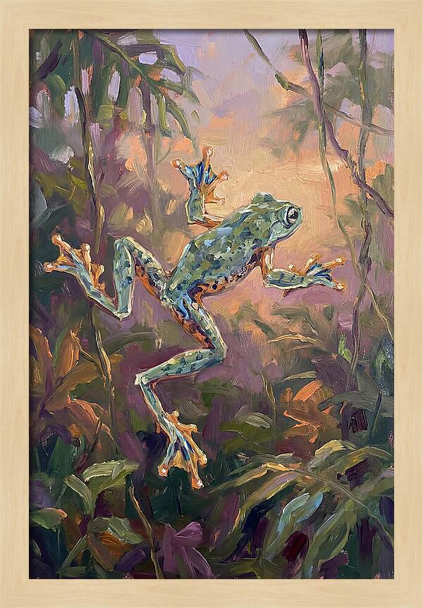 Flying Frog In The Jungle