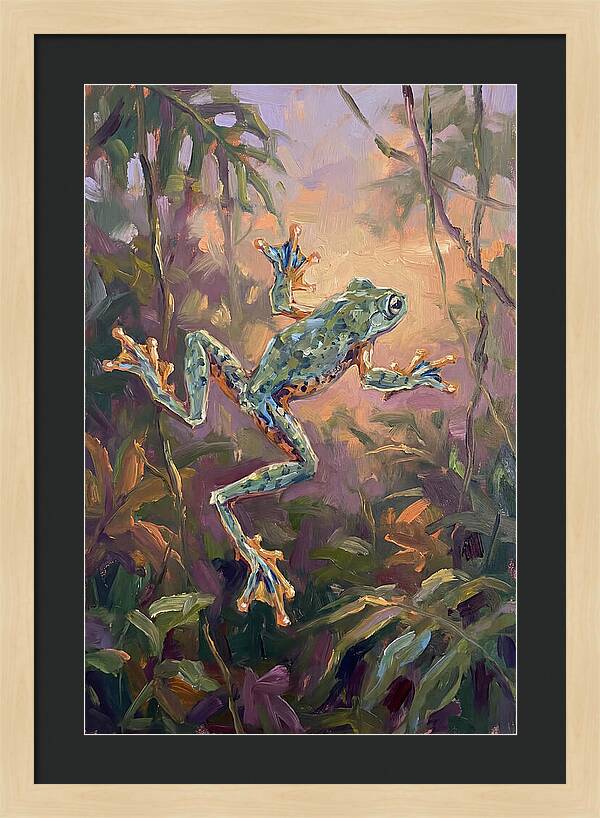 Flying Frog In The Jungle
