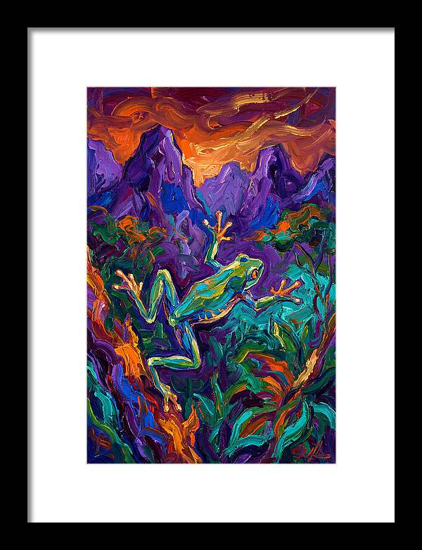 Flying Frog In Vibrant Landscape