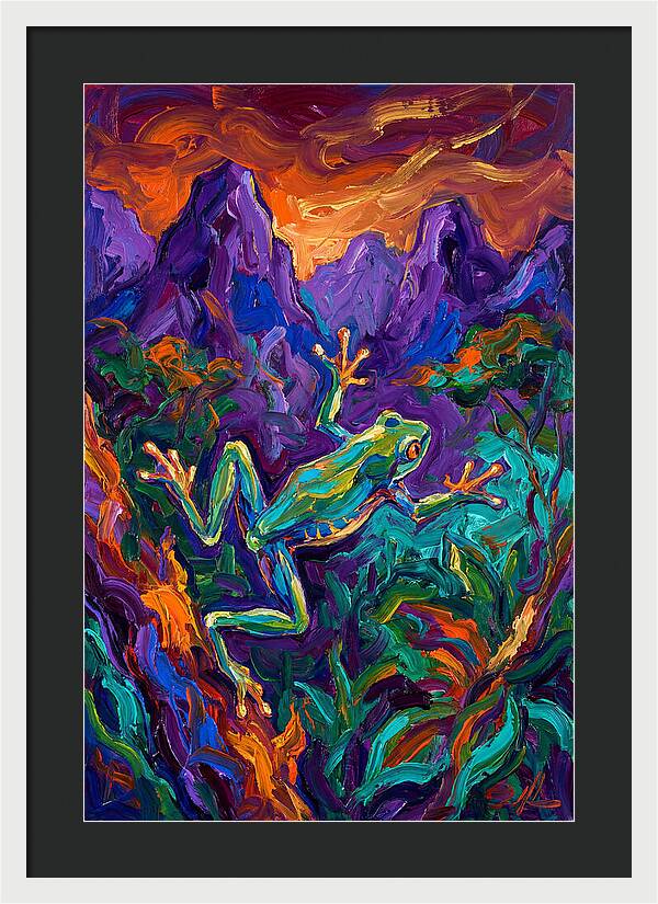 Flying Frog In Vibrant Landscape