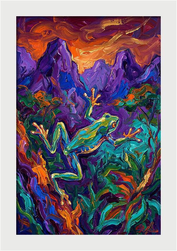 Flying Frog In Vibrant Landscape