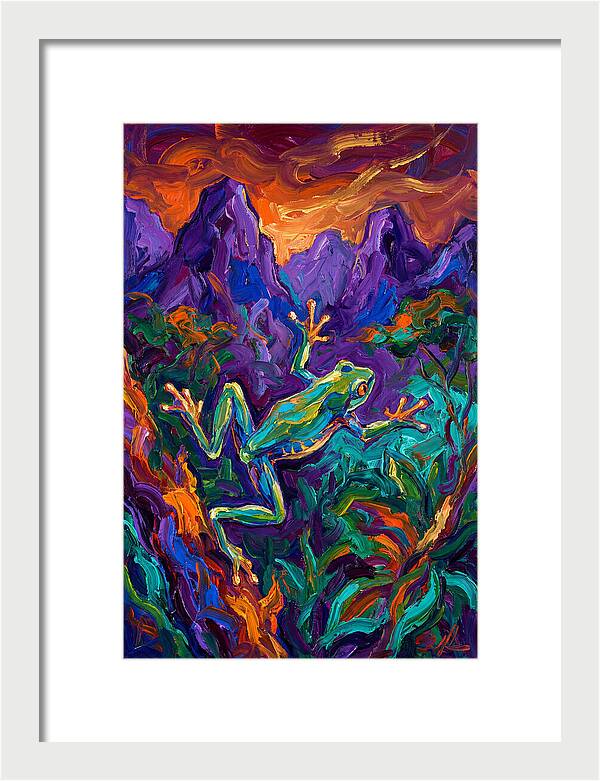 Flying Frog In Vibrant Landscape