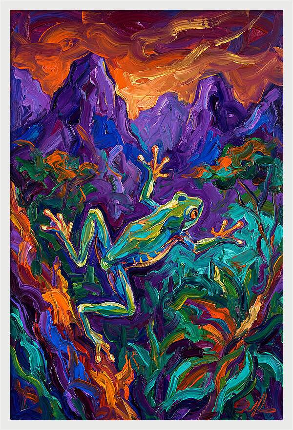 Flying Frog In Vibrant Landscape