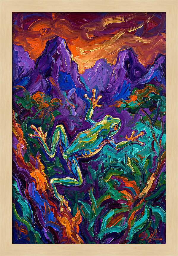 Flying Frog In Vibrant Landscape