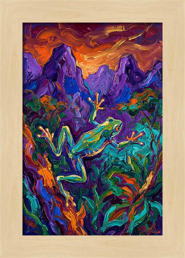 Flying Frog In Vibrant Landscape