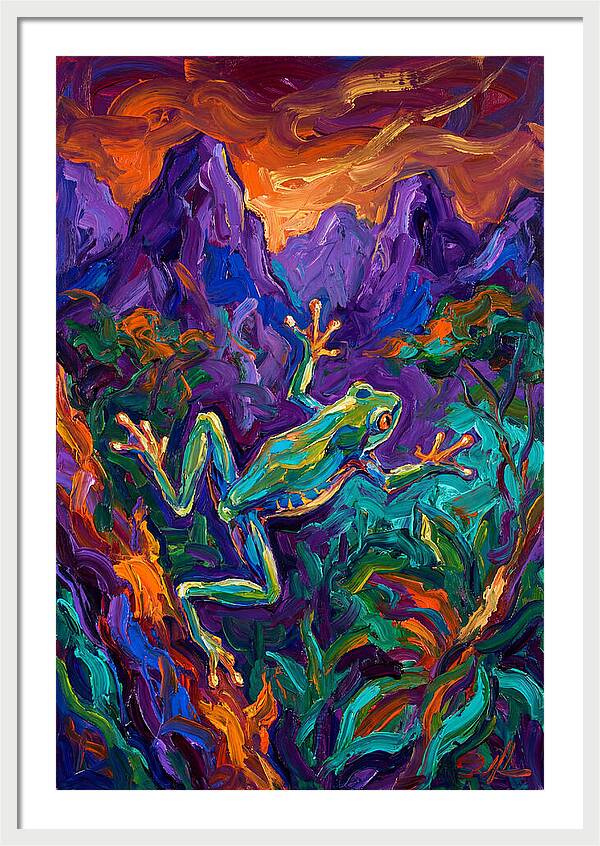 Flying Frog In Vibrant Landscape