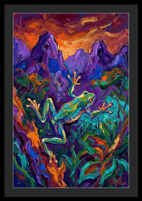 Flying Frog In Vibrant Landscape