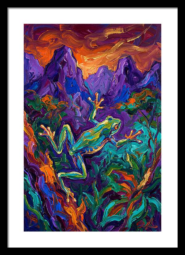 Flying Frog In Vibrant Landscape