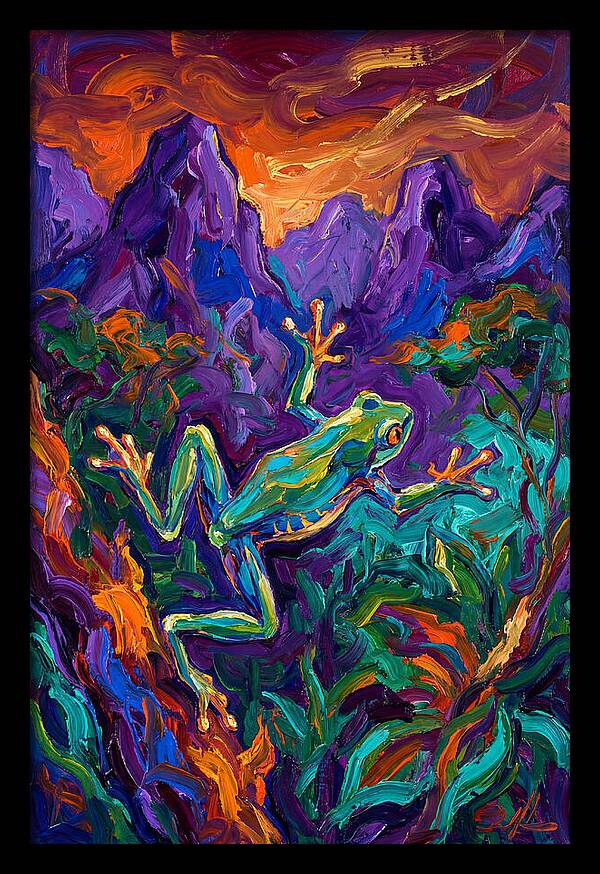 Flying Frog In Vibrant Landscape